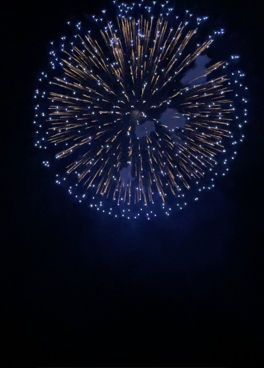 青森花火大会の夜空に開いた大玉の花火