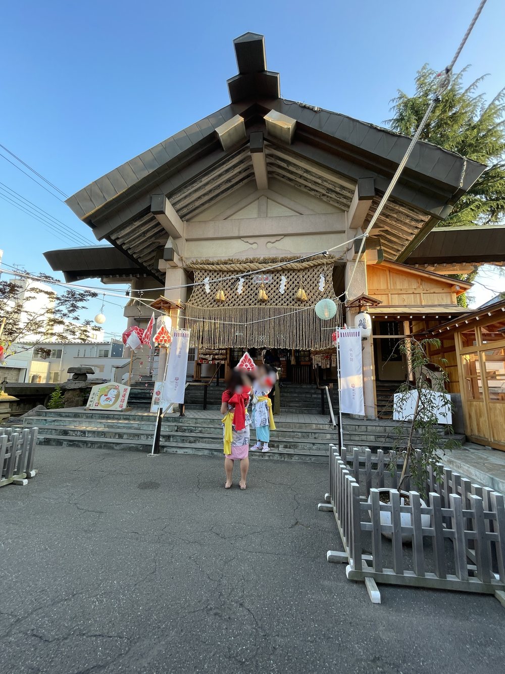 廣田神社の社殿。ねぶた祭の会場へ向かう途中に参拝した