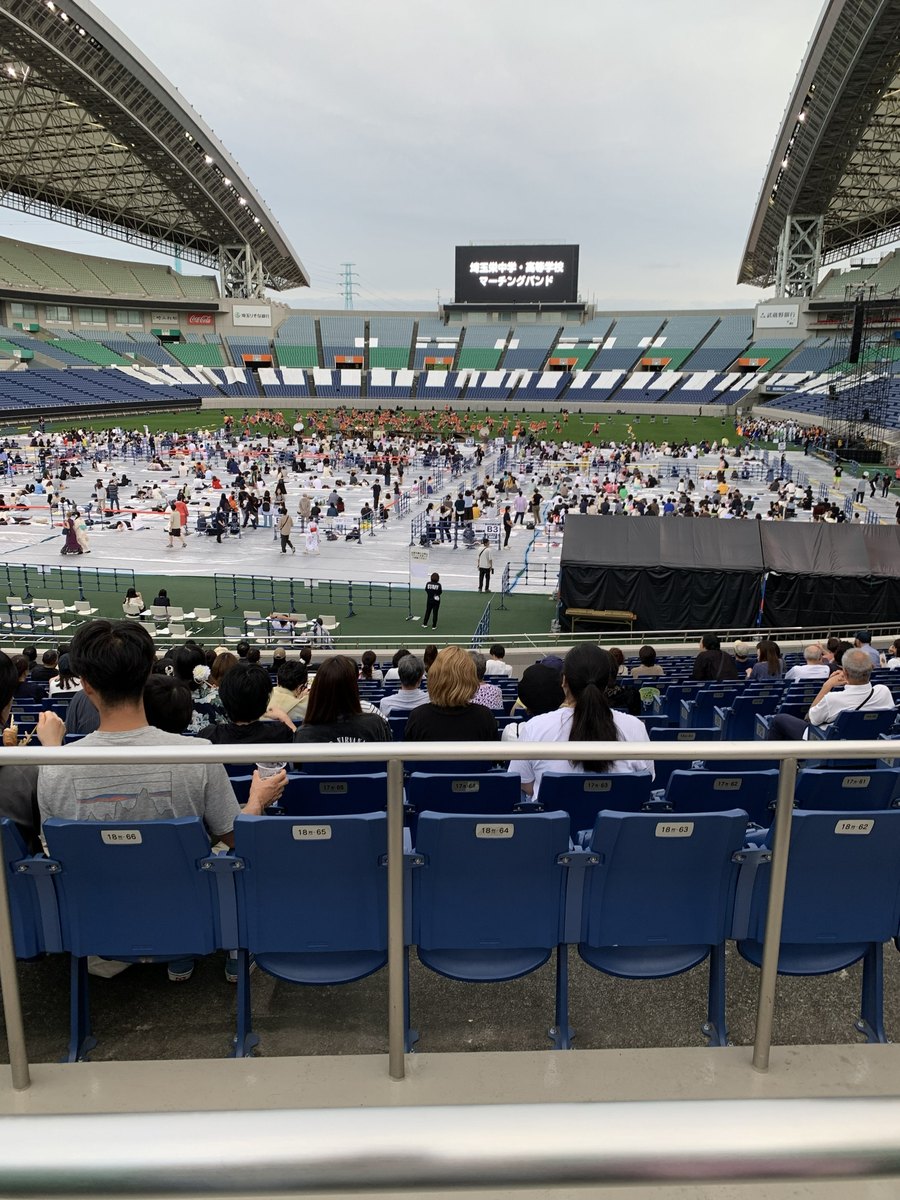 これが実際にプレミアム席から見えた景色です。前に人の頭が入りません。