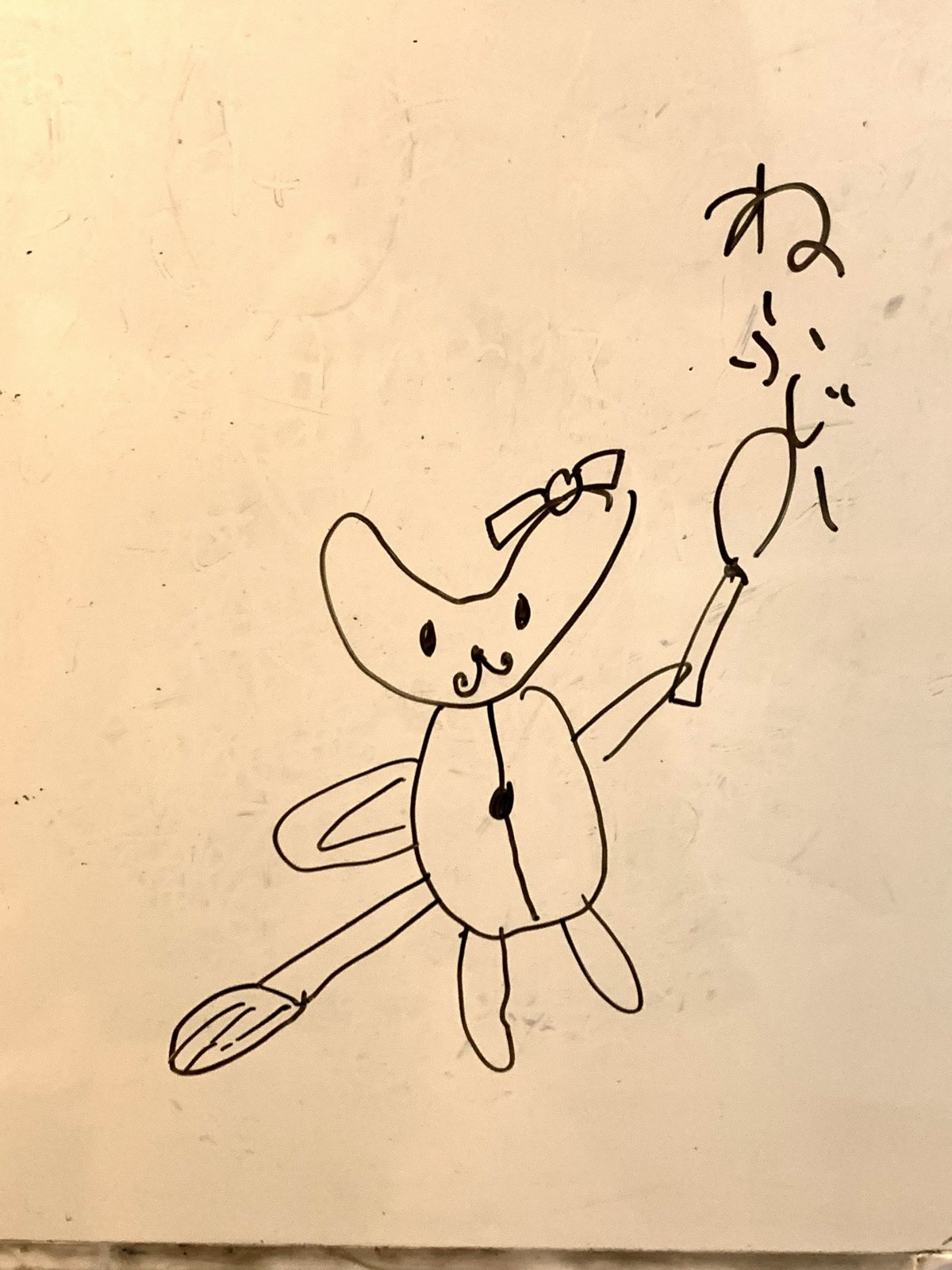 長女がホワイトボードに描いた「ねふじー」の絵